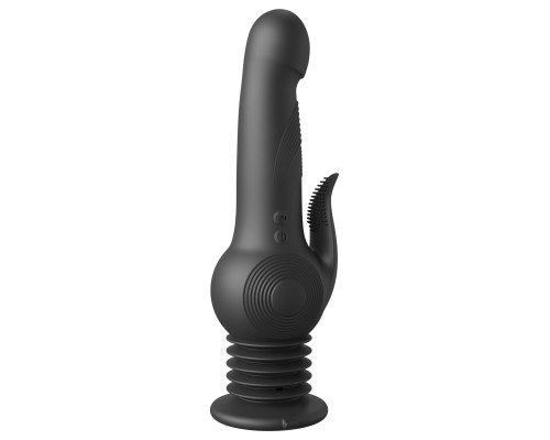 Черный вибратор с функцией фрикций Pogo Thruster - 23,5 см.