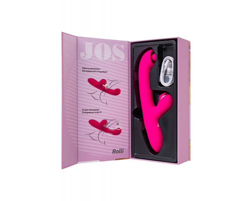 Заказать Розовый вибратор-кролик со стимулирующим шариком Rolli - 22 см.