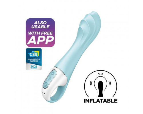 Заказать Голубой вибромассажер Air Pump Vibrator 5+ - 21 см.