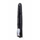 Заказать Чёрный вибромассажер Long John Realistic Thrusting Vibrator с функцией толкания - 20 см.