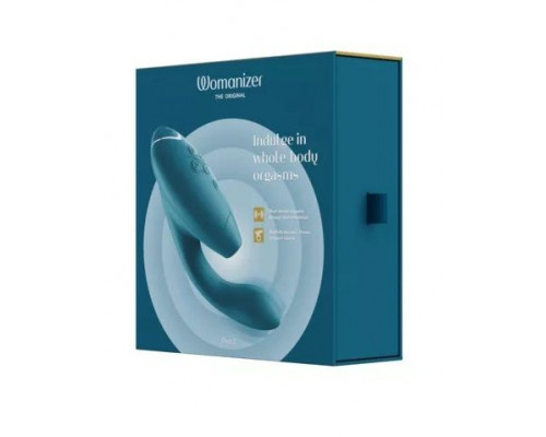 Заказать Бирюзовый вибратор Womanizer Duo 2 с бесконтактной клиторальной стимуляцией