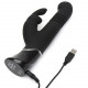 Заказать Черный хай-тек вибратор Greedy Girl Thrusting Rabbit Vibrator - 22,8 см.