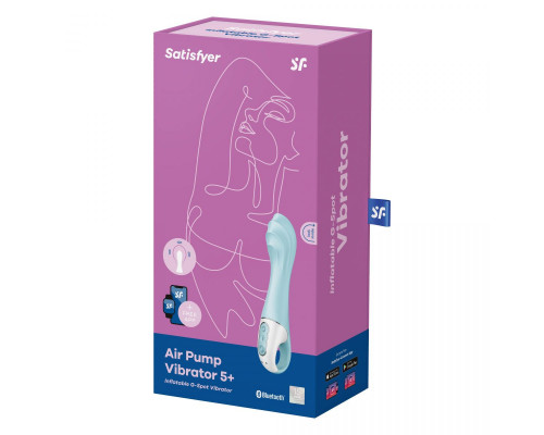 Заказать Голубой вибромассажер Air Pump Vibrator 5+ - 21 см.