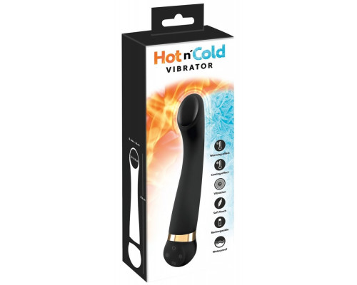 Заказать Черный вибромассажер с температурными режимами Hot n Cold - 21,6 см.