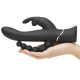 Заказать Черный перезаряжаемый вибратор Triple Curve Rechargeable Rabbit Vibrator - 25,4 см.
