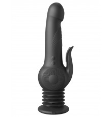 Черный вибратор с функцией фрикций Pogo Thruster - 23,5 см.