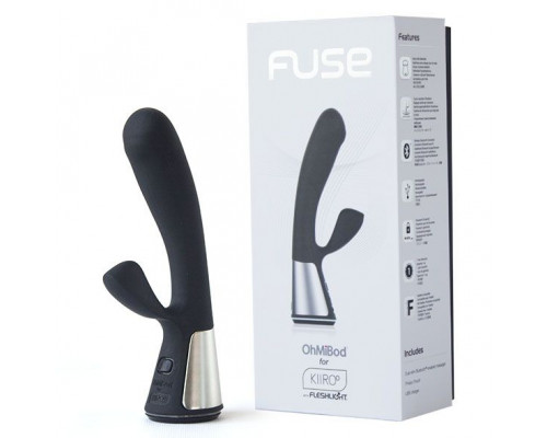Заказать Чёрный интерактивный вибратор Kiiroo Ohmibod Fuse - 18 см.