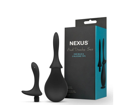 Заказать Черный анальный душ Nexus Anal Douche Set с 2 сменными насадками