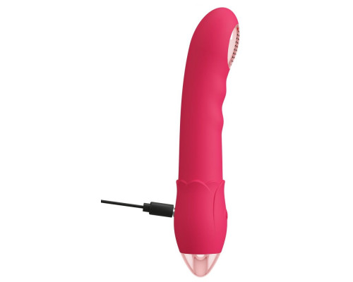 Малиновая насадка на душ с вибрацией Showers to orgasm - 20,1 см.
