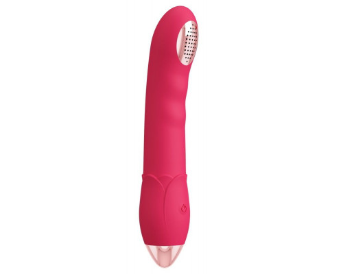 Малиновая насадка на душ с вибрацией Showers to orgasm - 20,1 см.