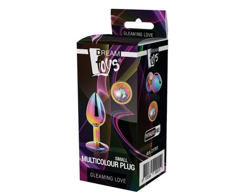 Голографическая анальная втулка с радужным кристаллом - 7,1 см.