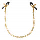 Заказать Чёрные с золотом зажимы на соски Gold Chain Nipple Clamps