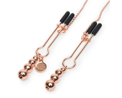Заказать Золотистые зажимы для сосков и клитора All Sensation Nipple and Clitoral Chain