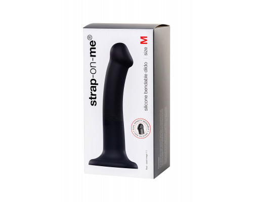 Заказать Черный фаллос на присоске Silicone Bendable Dildo M - 18 см.