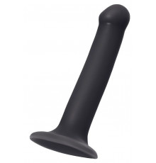 Черный фаллос на присоске Silicone Bendable Dildo M - 18 см.
