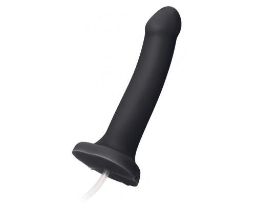 Заказать Черный фаллос с имитацией эякуляции Silicon Cum Dildo L - 19,6 см.