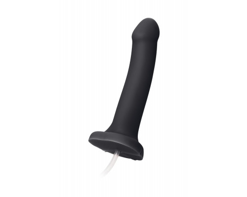 Заказать Черный фаллос с имитацией эякуляции Silicon Cum Dildo L - 19,6 см.