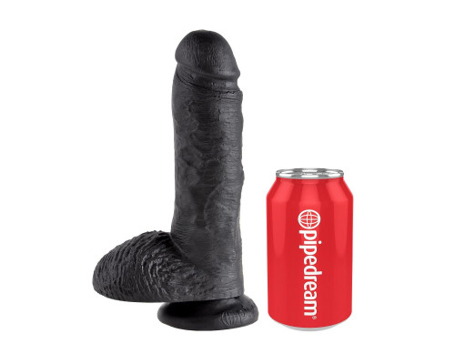 Заказать Чёрный фаллоимитатор 8  Cock with Balls - 21,3 см.