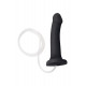 Заказать Черный фаллос с имитацией эякуляции Silicon Cum Dildo L - 19,6 см.