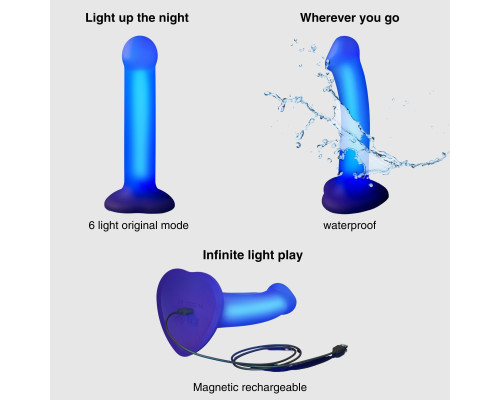 Светящийся фаллоимитатор Strap-on-me Glow-Led Dildo - size M