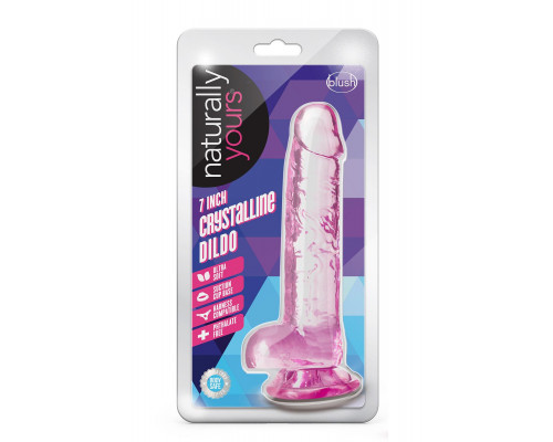 Розовый фаллоимитатор 7 Inch Crystalline Dildo - 17,7 см.