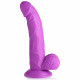 Заказать Фиолетовый фаллоимитатор на присоске 7.5  Dildo with Balls - 21,5 см.