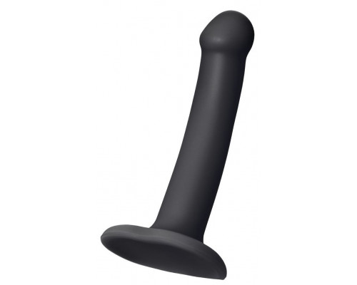 Черный фаллос на присоске Silicone Bendable Dildo S - 17 см.