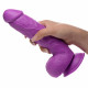 Заказать Фиолетовый фаллоимитатор на присоске 8.25  Dildo with Balls - 22,8 см.