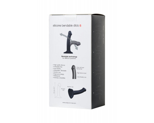 Черный фаллос на присоске Silicone Bendable Dildo S - 17 см.