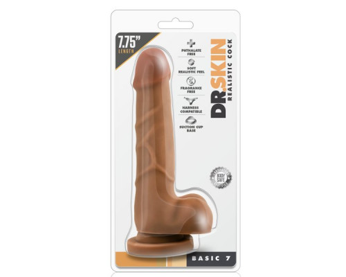 Заказать Фаллоимитатор-мулат Realistic Cock Basic 7 - 19,7 см.