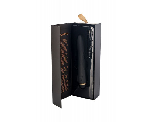 Заказать Чёрный вибратор WANAME Storm со стимулирующими рёбрами - 22,5 см.