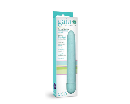 Голубой биоразлагаемый вибратор Eco - 17,8 см.