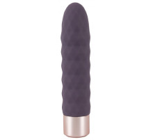 Фиолетовый мини-вибратор Elegant Diamond Vibe - 15 см.