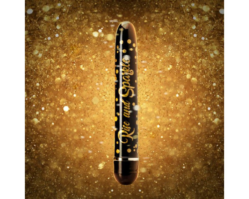 Заказать Черно-золотистый классический вибратор Rise and Sparkle - 17,8 см.