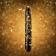 Заказать Черно-золотистый классический вибратор Rise and Sparkle - 17,8 см.