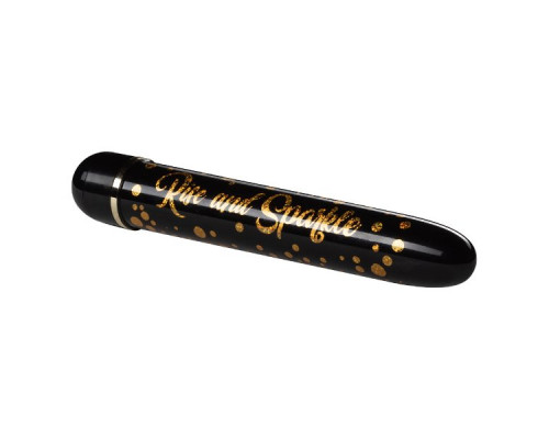 Заказать Черно-золотистый классический вибратор Rise and Sparkle - 17,8 см.