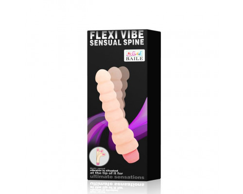 Заказать Гнущийся вибратор с хребтом Flexi Vibe Sensual Spin - 19 см.