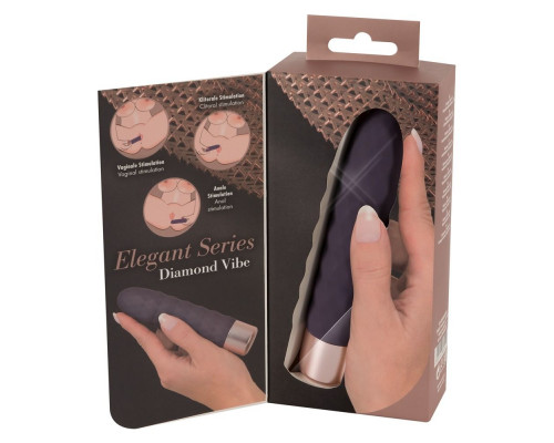 Заказать Фиолетовый мини-вибратор Elegant Diamond Vibe - 15 см.