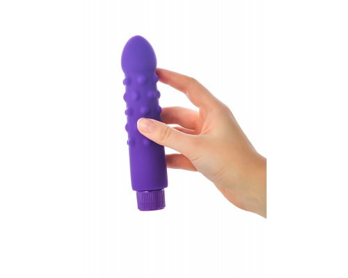 Фиолетовый вибратор с шишечками - 17 см.