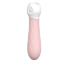Розовый мини-вибромассажер Diamond Baby Boo - 11 см.