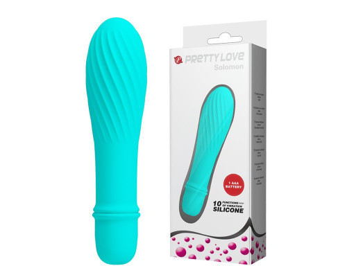 Заказать Мятный вибратор Solomon с бороздками - 12,3 см.