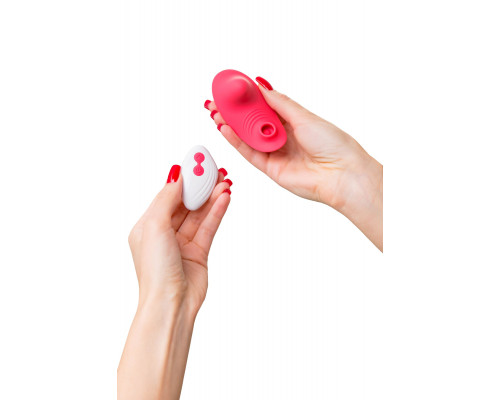 Розовый вибровкладыш в трусики с вакуум-волновой стимуляцией Xiari