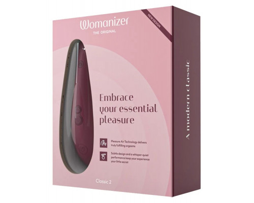 Заказать Бордовый бесконтактный стимулятор клитора Womanizer Classic 2