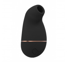 Черный клиторальный вакуум-волновой массажер Irresistible Kissable