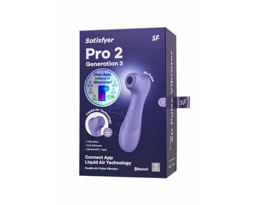 Заказать Сиреневый вакуумный стимулятор клитора Satisfyer Pro 2 Generation 3 с управлением через приложение