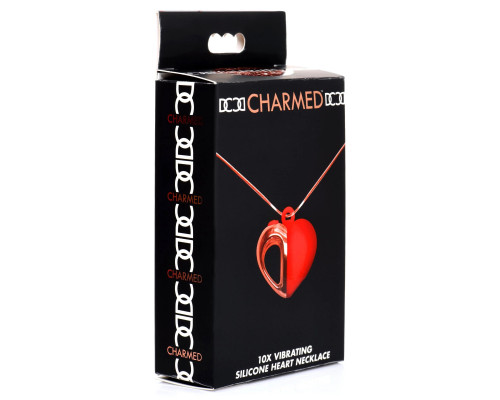 Заказать Красное ожерелье с подвеской-вибратором 10X Vibrating Silicone Heart Necklace