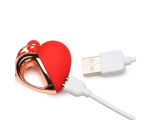 Заказать Красное ожерелье с подвеской-вибратором 10X Vibrating Silicone Heart Necklace