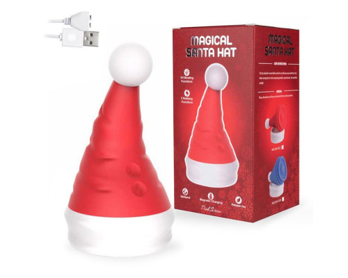 Заказать Красный вибростимулятор в форме колпака Magical Santa Hat