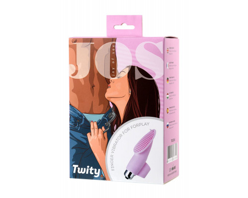 Заказать Нежно-розовая вибронасадка на палец JOS TWITY - 10,2 см.