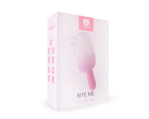 Заказать Нежно-розовый клиторальный вибромассажер Bite Me - 14,8 см.